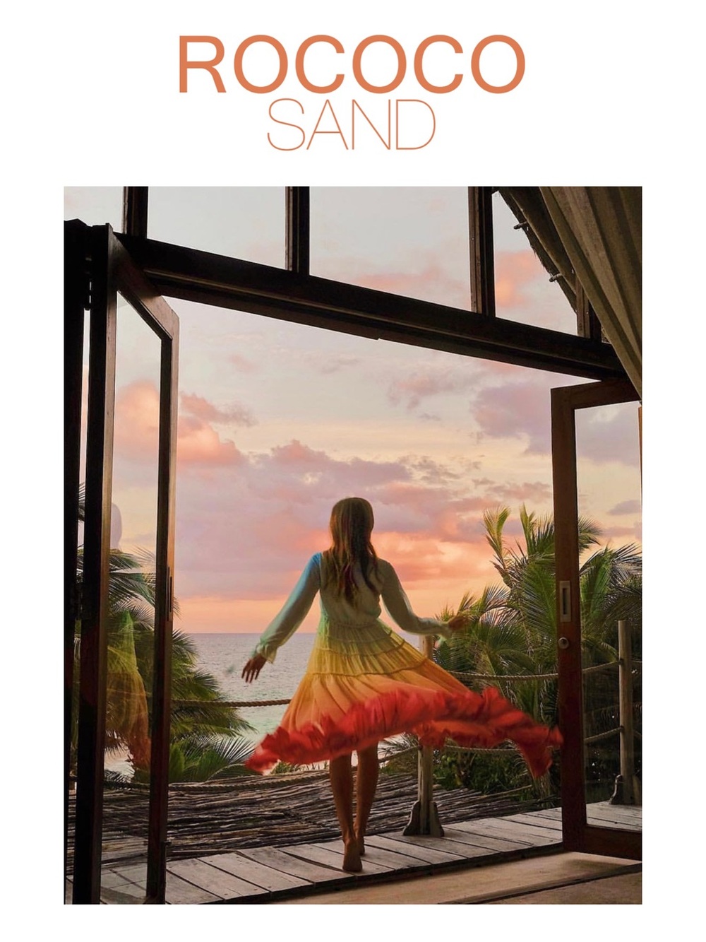 ROCOCO SAND Ciel Rainbow Gradient Georgette High-Low Dress